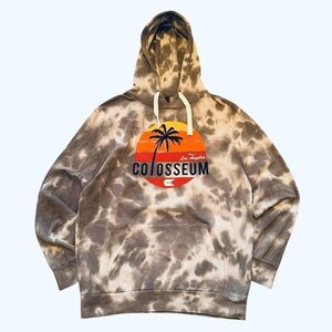 LA California Grey Tie Dye Sz L Casual Retro Coastal Surf Vibe Colosseum Hoodie